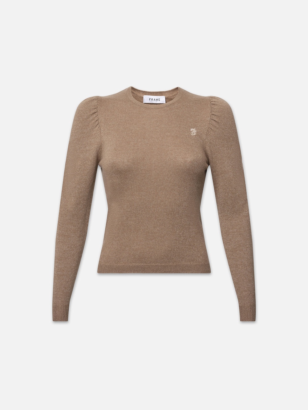 Lunar New Year Cash Shirred Sweater in Camel - 1