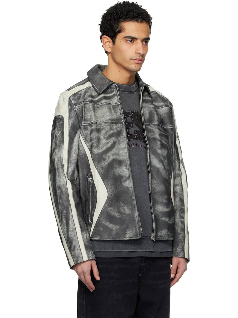 Black & Off-White L-Amar-Enbi Leather Jacket 2