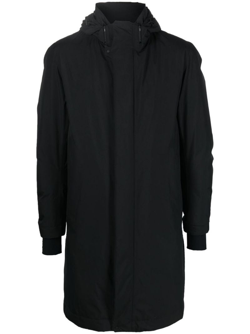 hooded longline padded coat - 1