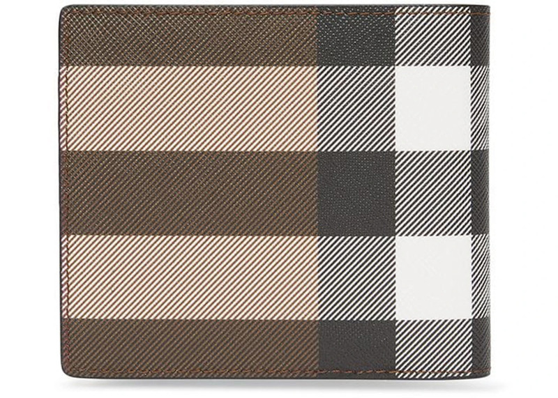 Burberry Burberry Check E-canvas International Bifold Wallet 8 slot Dark Birch Brown outlook