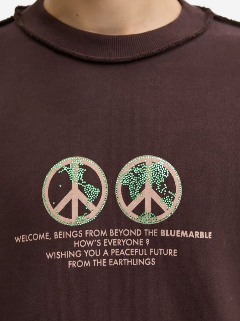 peace-globe print sweatshirt - 4