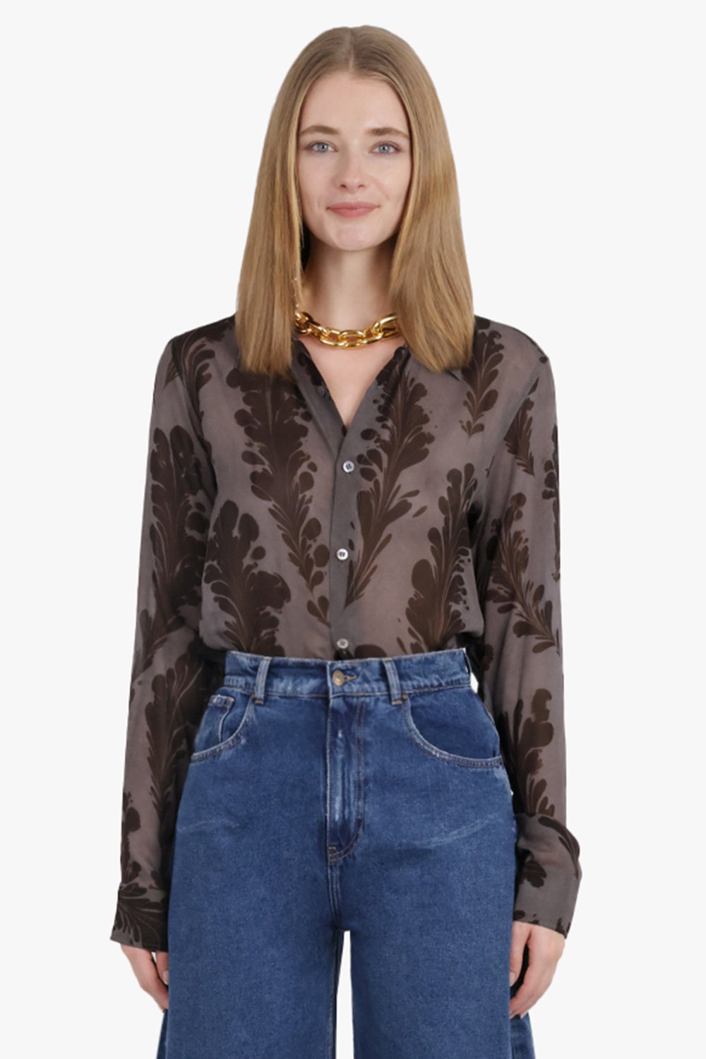 CELDON FLORAL PRINT SHIRT | GREY/BROWN - 2
