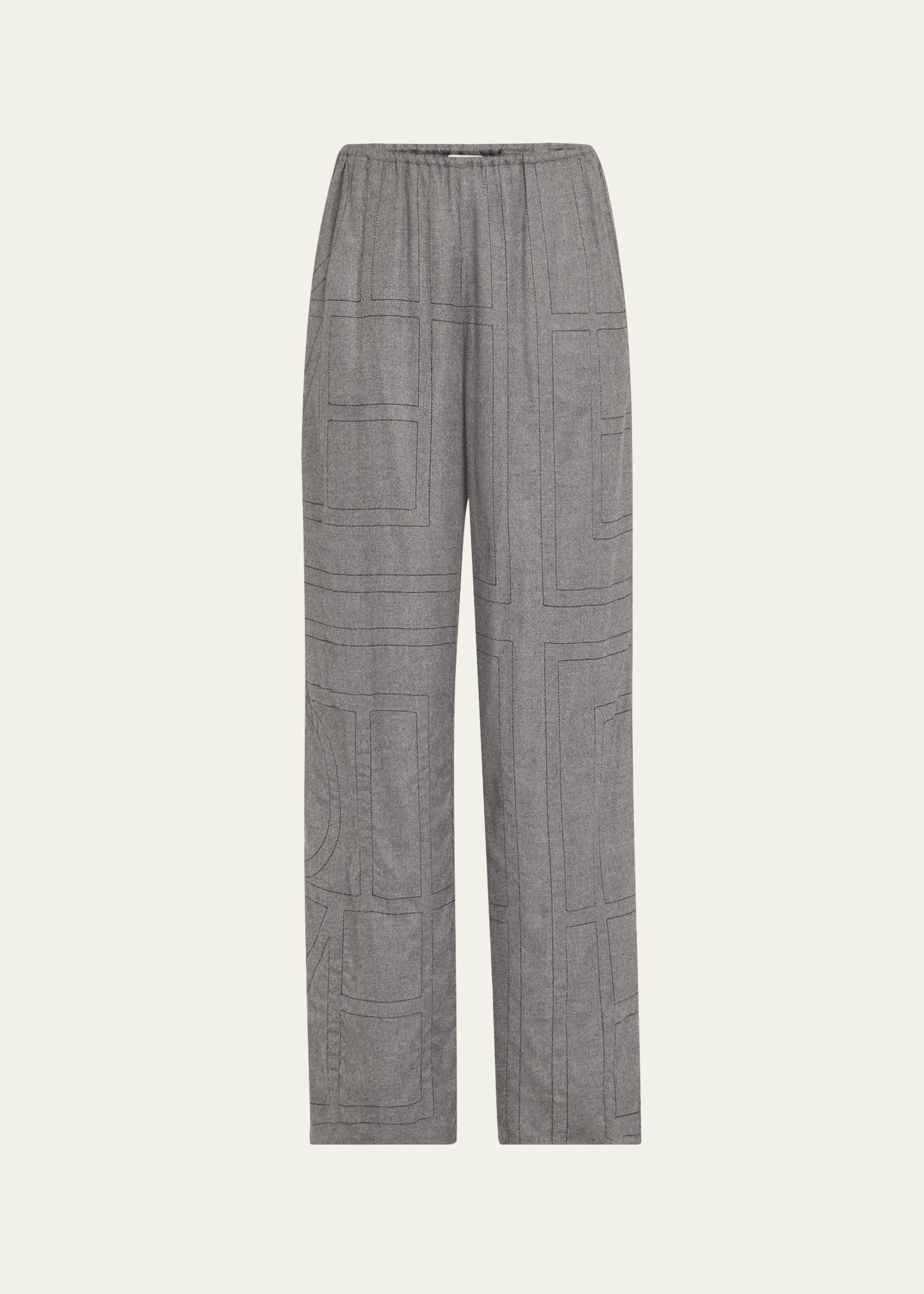 Monogram Flannel Pajama Bottoms - 1