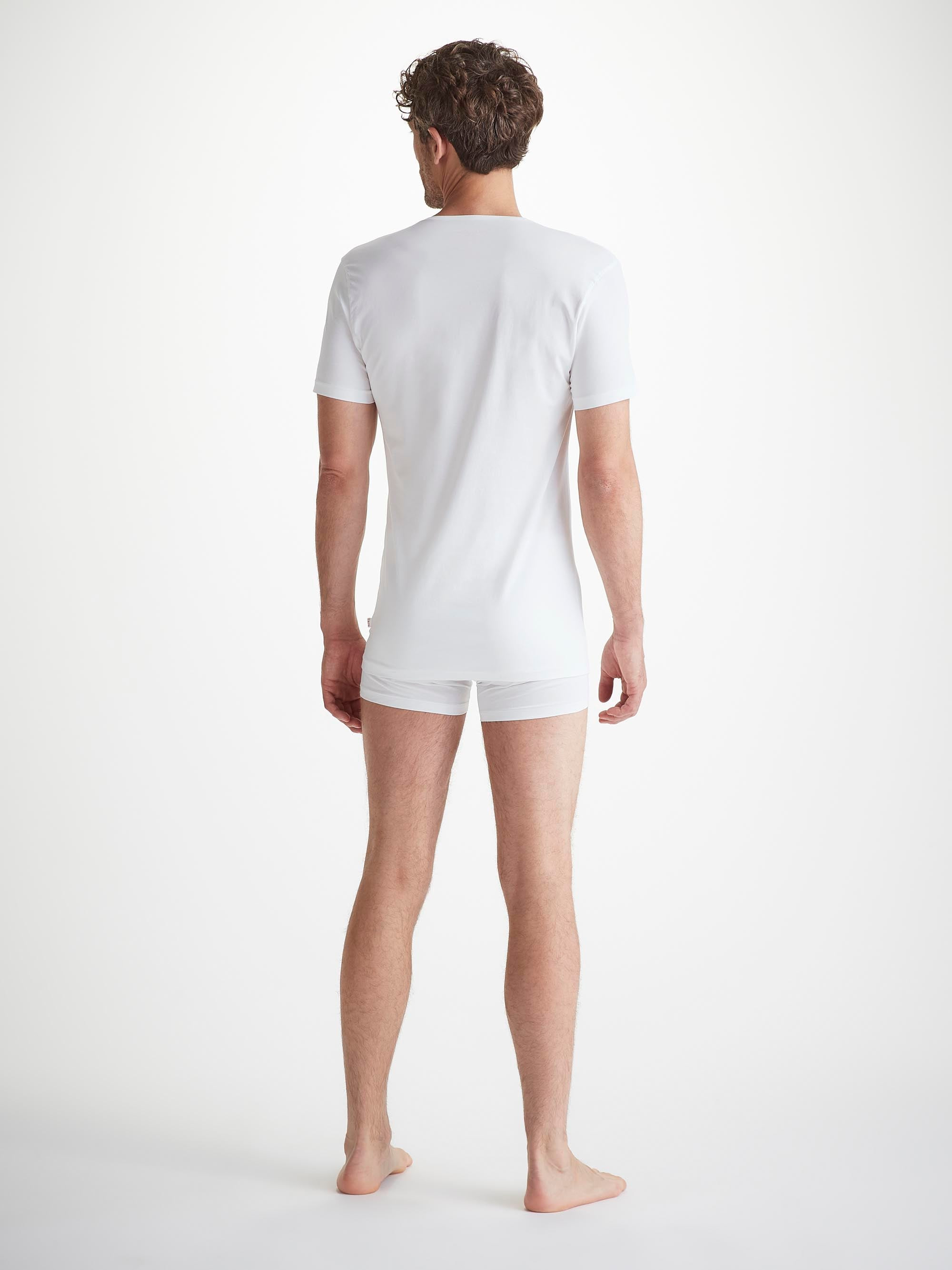 Men's Underwear V-Neck T-Shirt Jack Pima Cotton Stretch White - 4