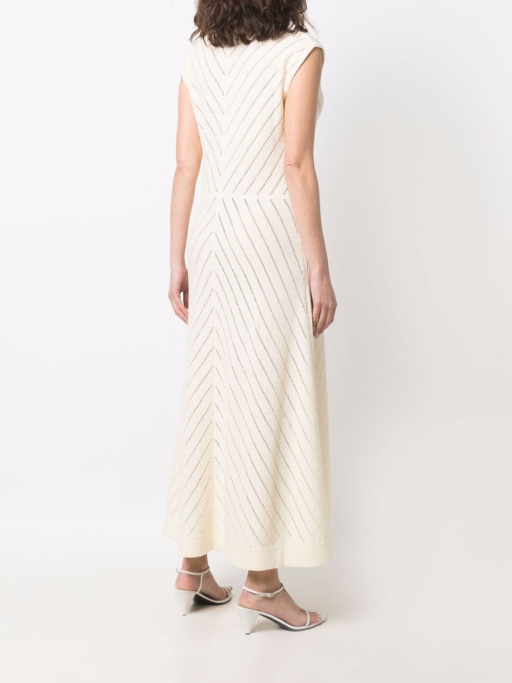 striped V-neck maxi dress - 4