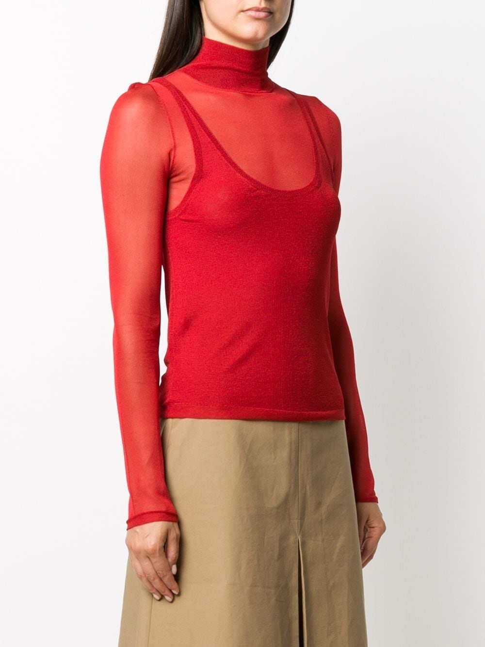    Layered Gauge Knit Turtleneck    - 3