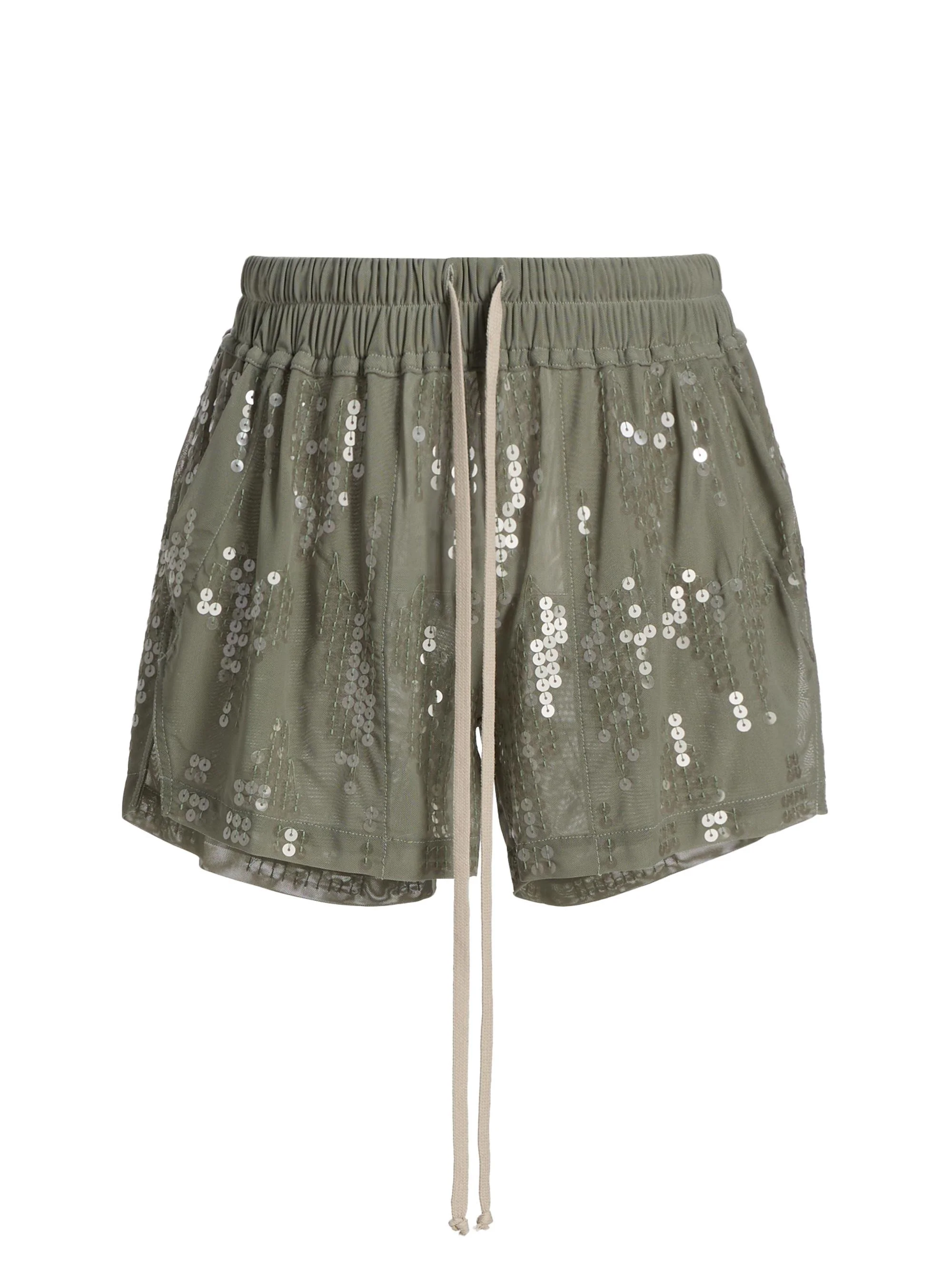 りりん Rick Owens Lilies Women's Sequin Stretch-Nylon Boxer Shorts - Jade