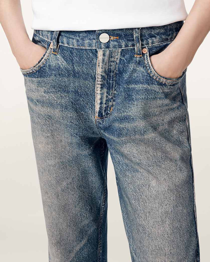 IDA TERRY STRAIGHT LEG ILLUSION OF DENIM PANTS 5