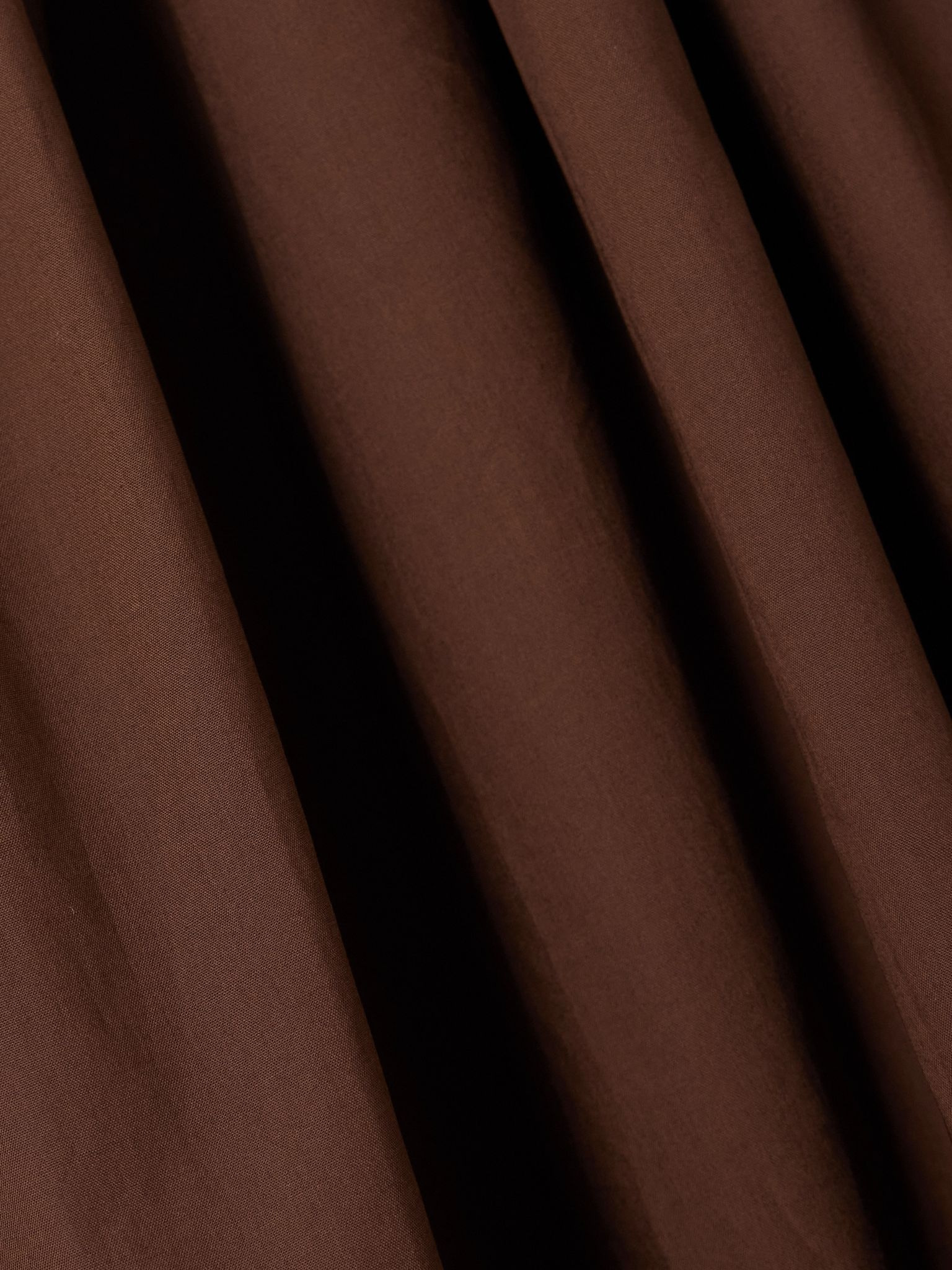 Strapless gathered organic cotton-poplin midi dress Chocolate - 4