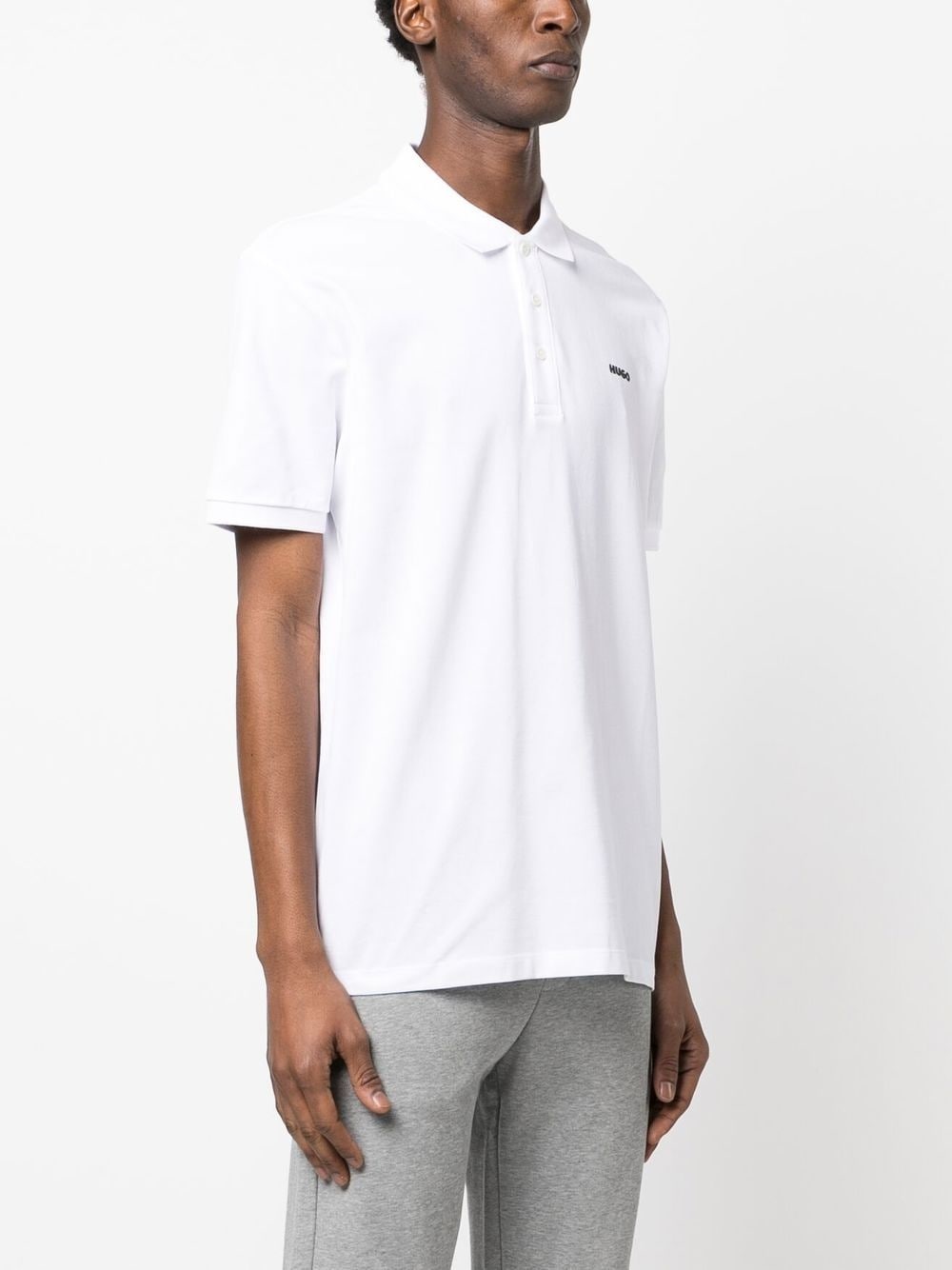 chest logo-print polo shirt - 3
