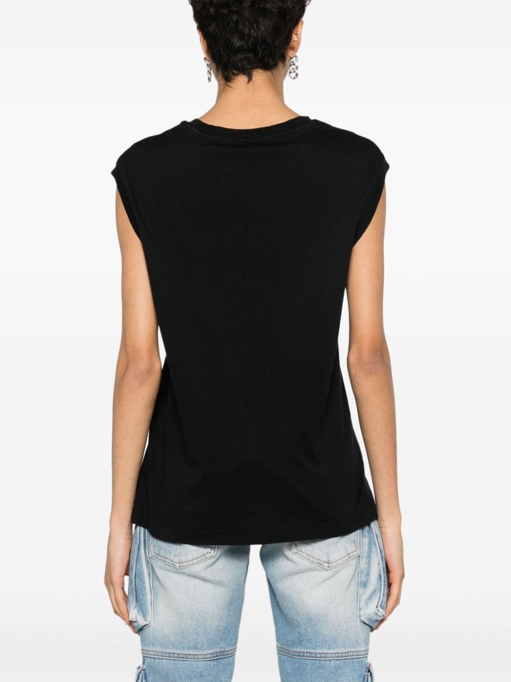 crew-neck cotton tank top - 4
