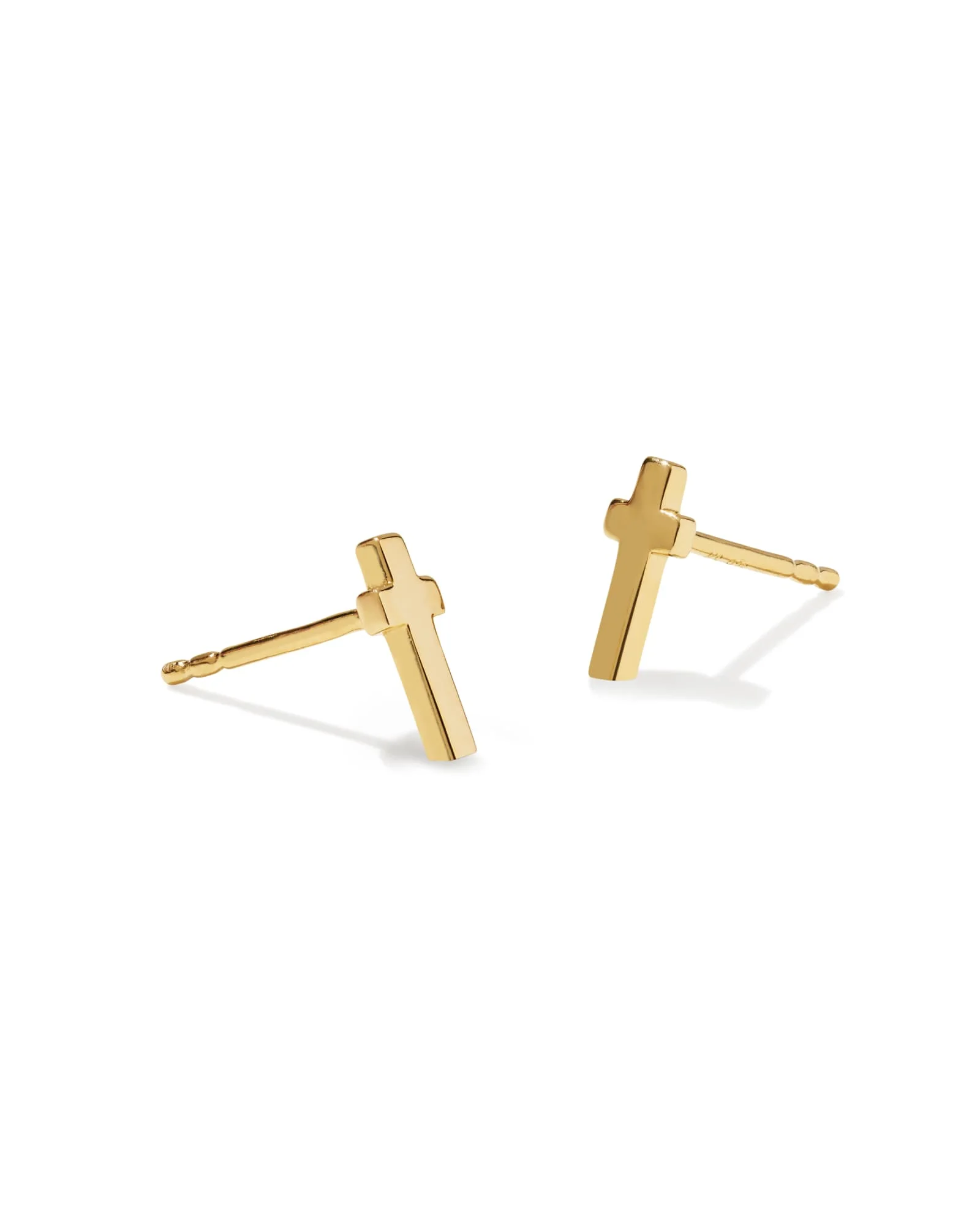 Cross 18k Gold Vermeil Stud Earrings - 1