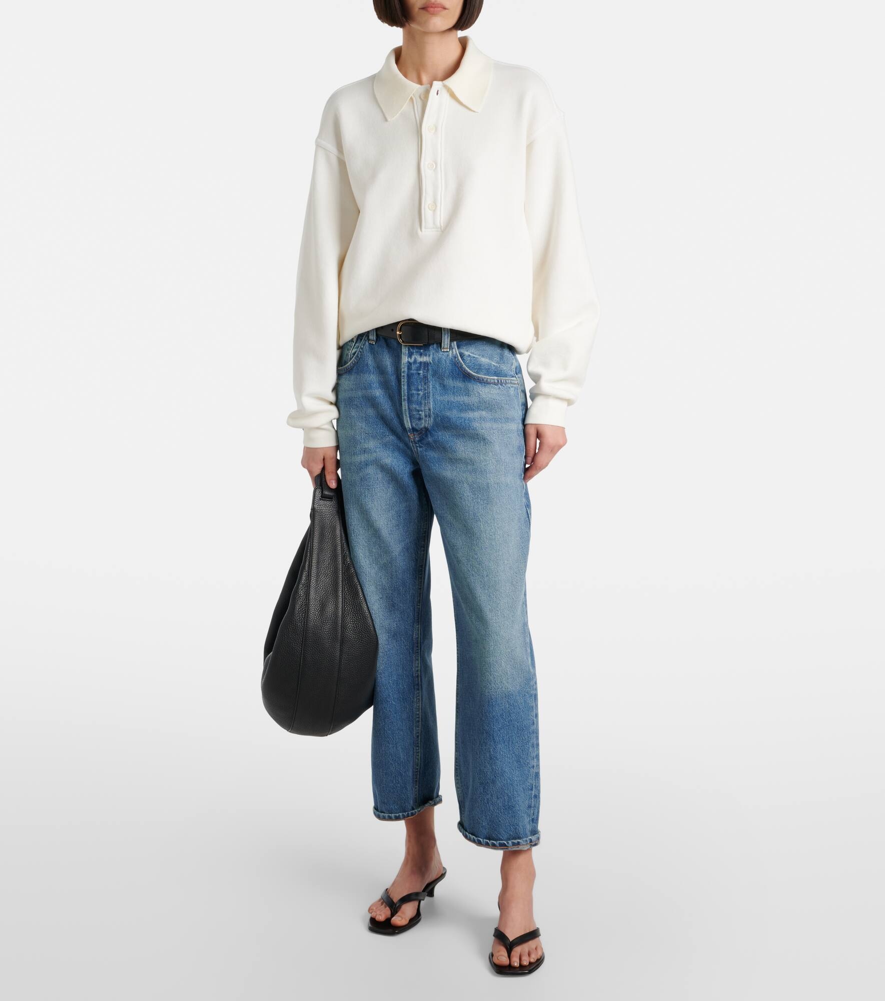 Remi cotton-blend fleece polo sweatshirt - 2