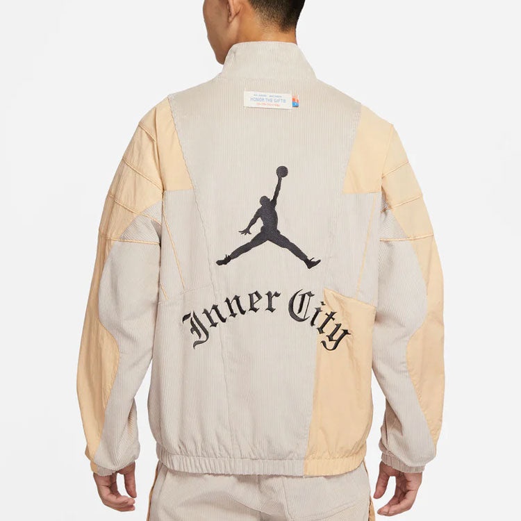 Air Jordan x HTG Crossover Contrast Color Stitching Logo Stand Collar Jacket Asia Edition DJ7976-236 - 5