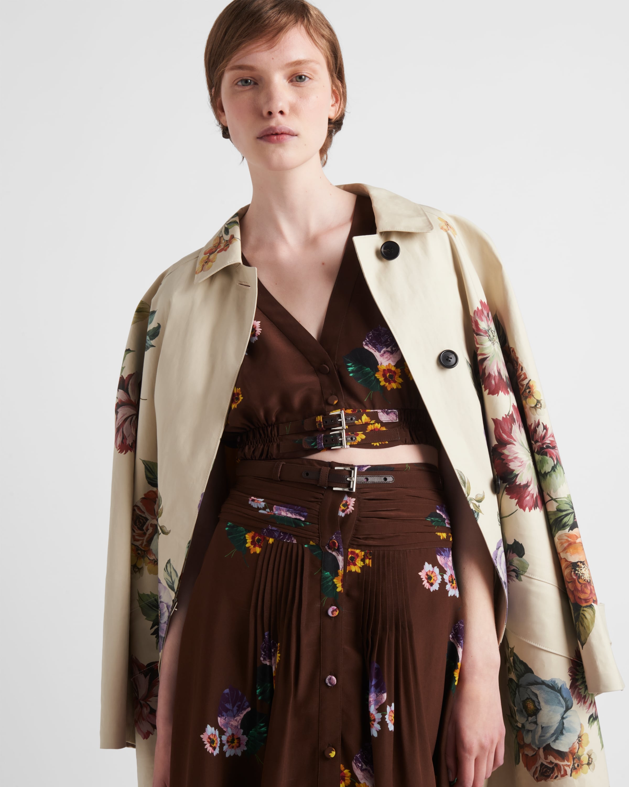 【プラダ・PRADA】Printed cotton single-breasted coat Prada Printed cotton single-breasted coat | REVERSIBLE