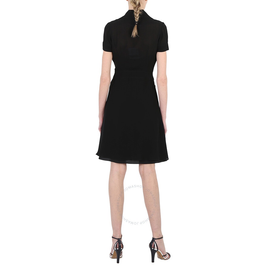 Moschino Ladies Black Short-Sleeved Mini Shirt Dress - 6