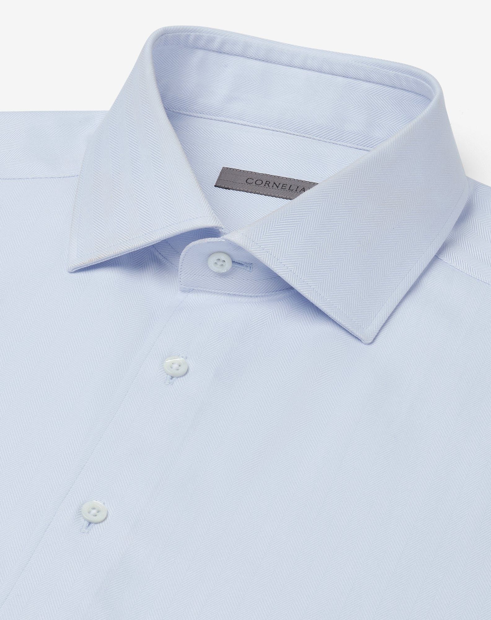 Pale blue textured cotton shirt - 4