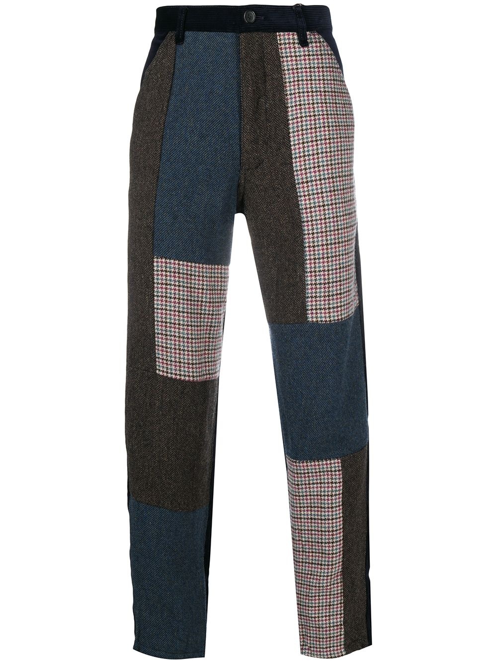 straight-leg patchwork trousers - 1