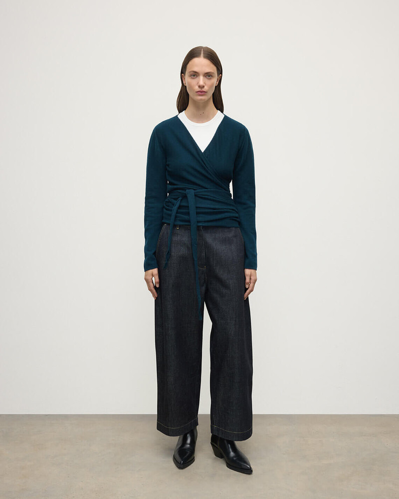 Johnstons of Elgin Ballet Wrap Green Cashmere Cardigan outlook
