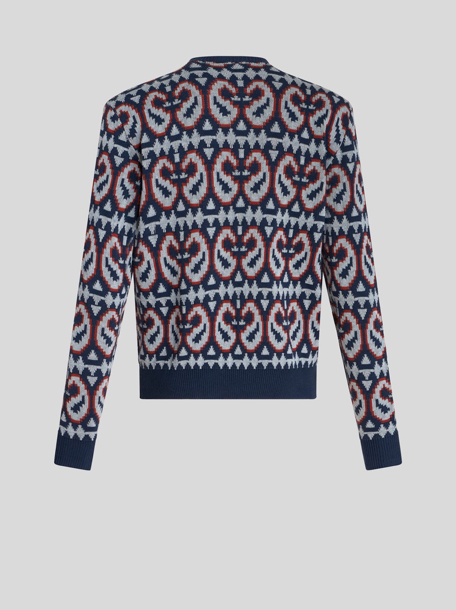 PAISLEY WOOL AND COTTON JACQUARD CARDIGAN - 6