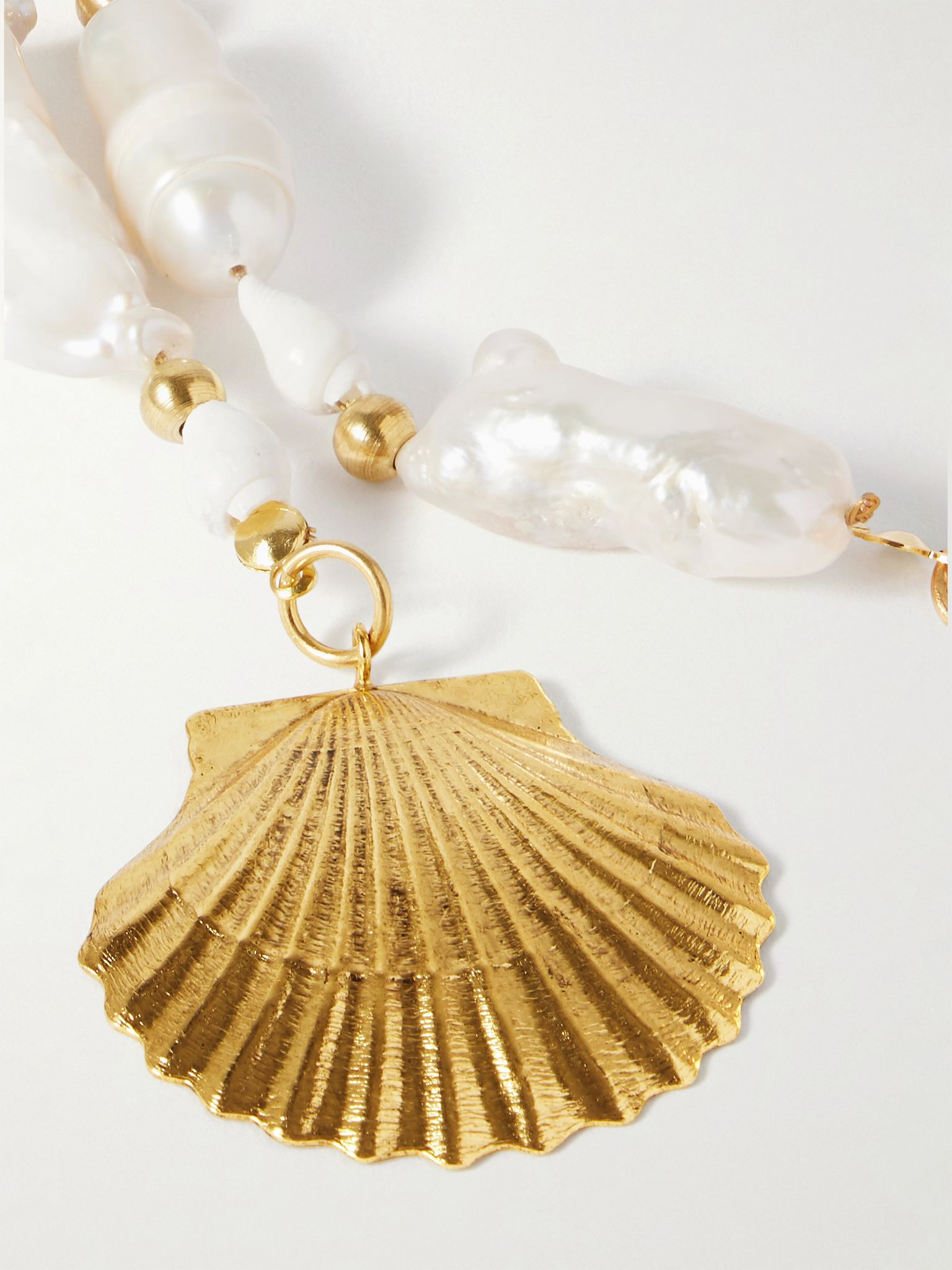 Gold-plated, pearl and cord keychain Gold - 3