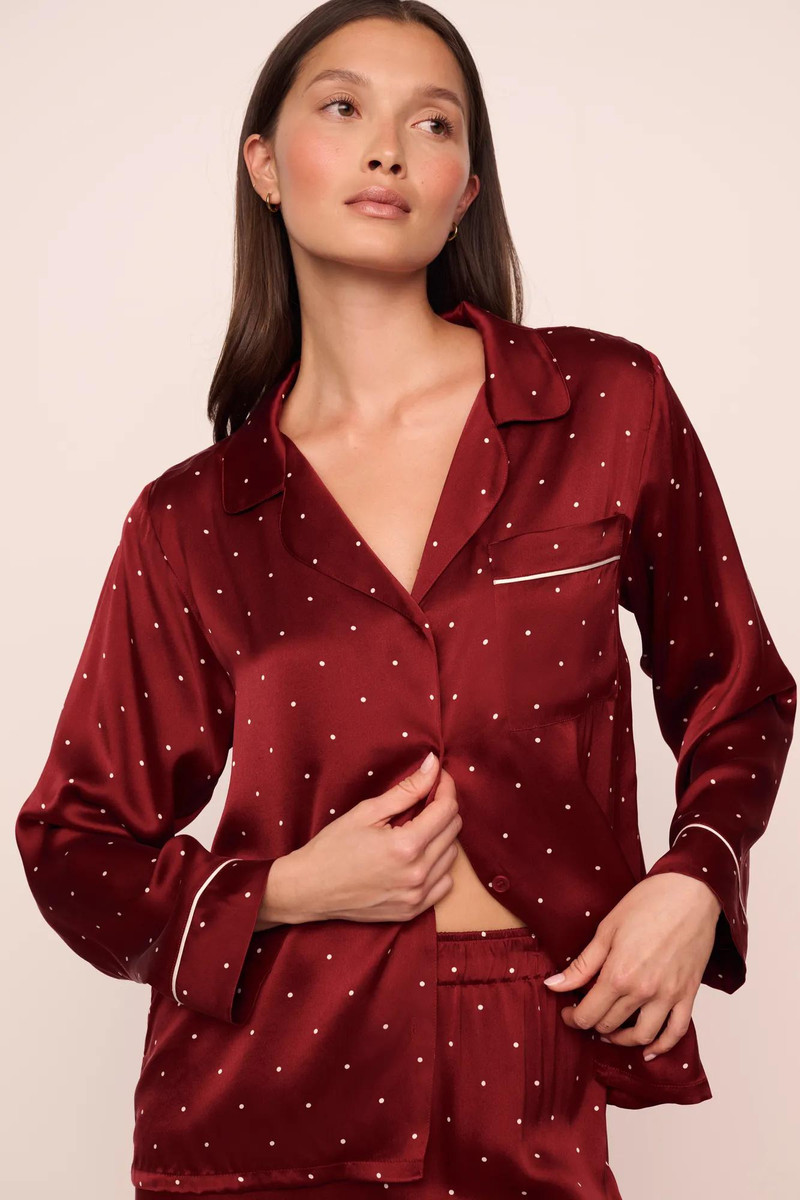 eberjey Eberjey x Lily Aldridge - Inez Washable Silk Printed Long PJ Set outlook