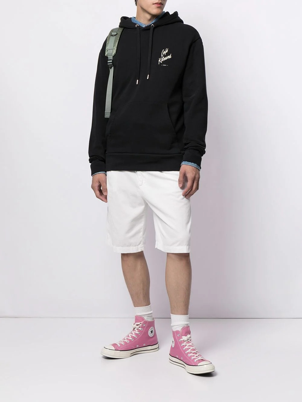 Café Kitsuné print drawstring hoodie - 2