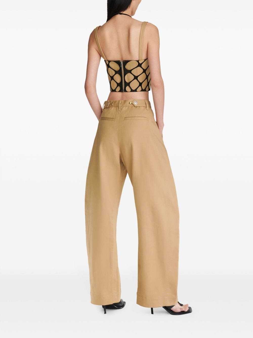 fishnet wire organic cotton-blend top - 4