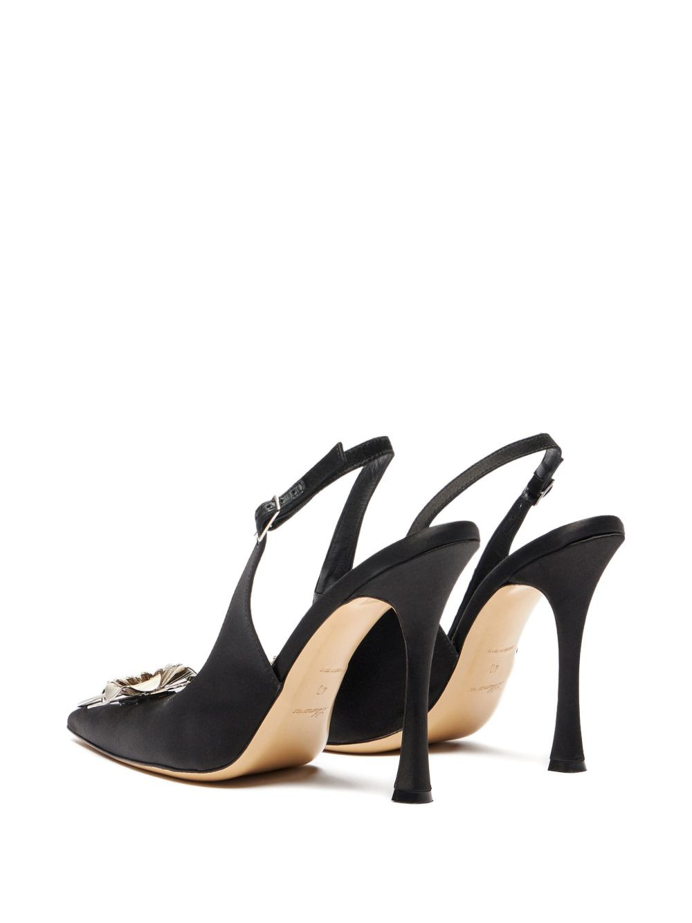 flower-embellished slingback pumps - 4