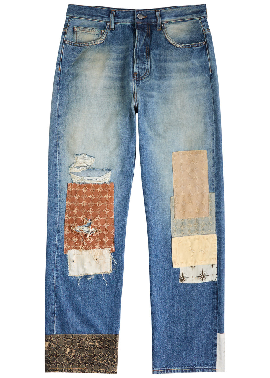 Amiri Ma Quad Artpatch Straight-leg Jeans - 1