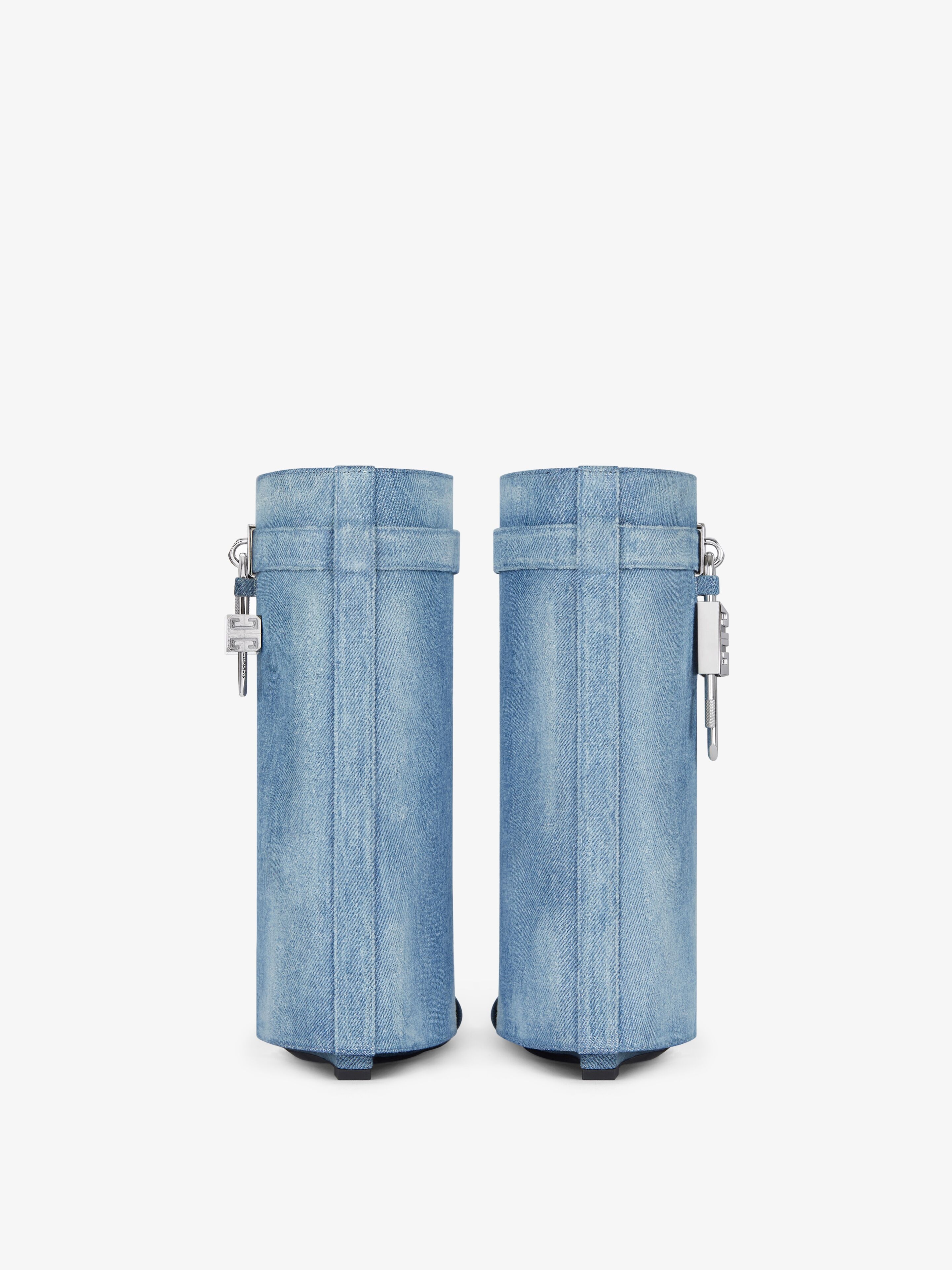 SHARK LOCK SANDALS IN GRADIENT DENIM - 6