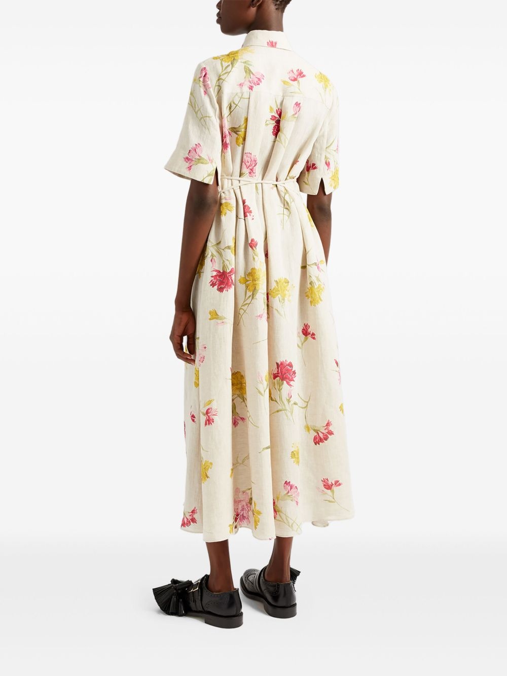 floral-print shirt dress - 4