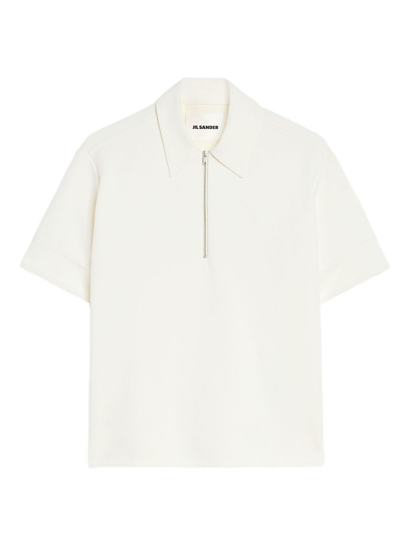 embroidered-logo zip polo shirt 1