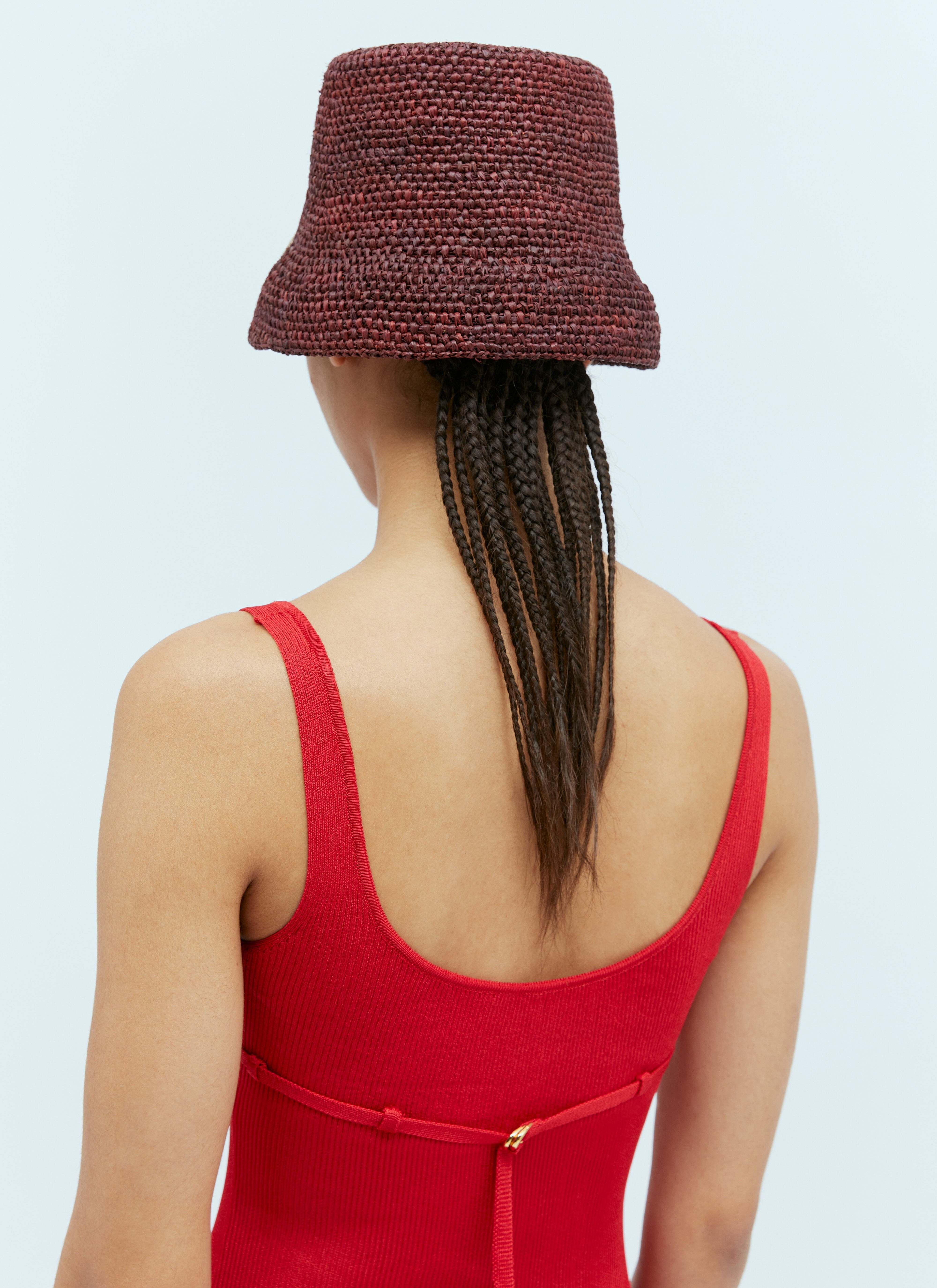 Jacquemus Women Le Bob Raphia Bucket Hat - 5