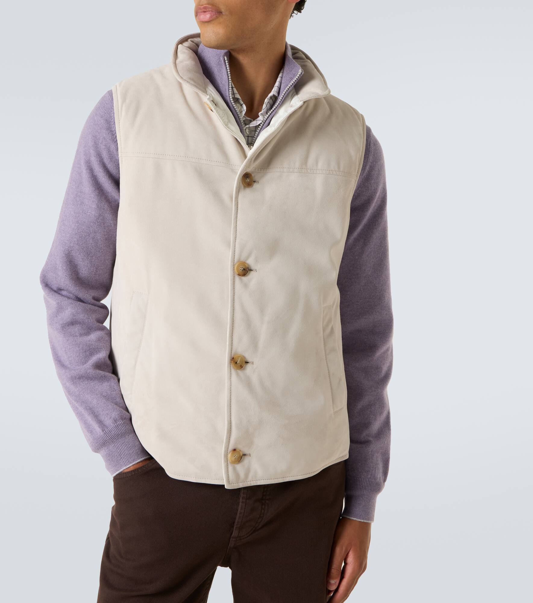 Suede down vest - 5