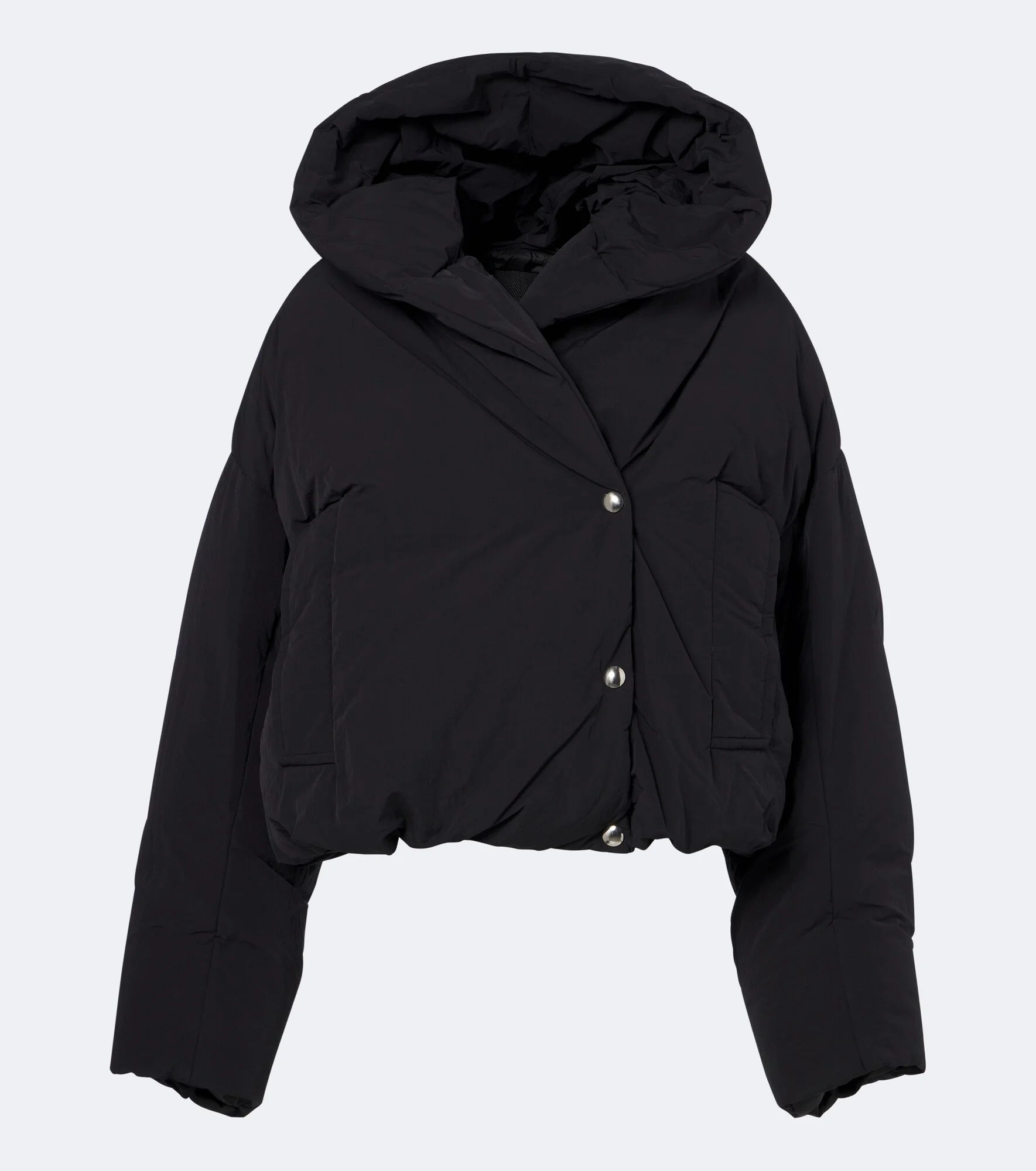 Cropped hooded down jacket - 1