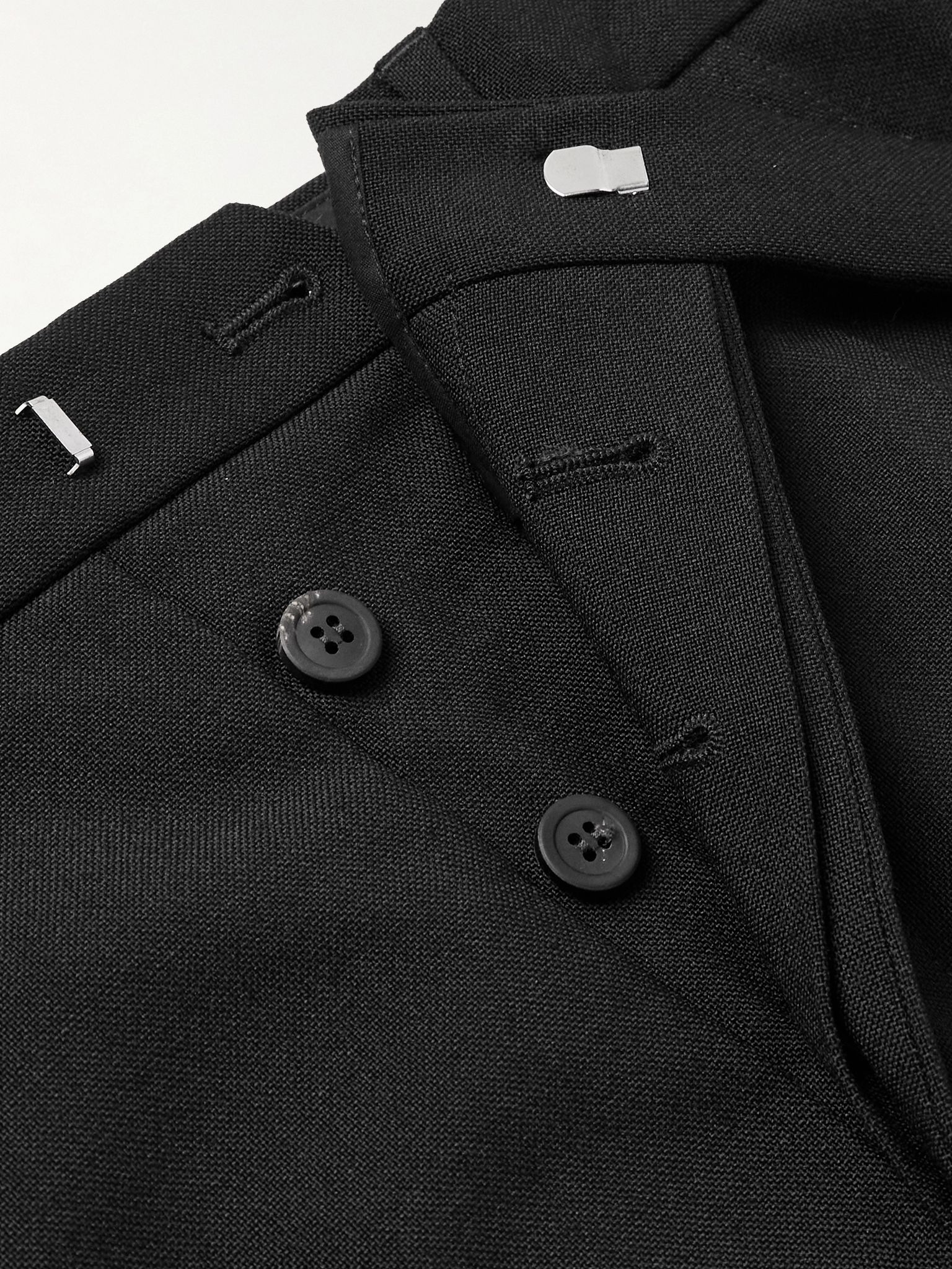 Geth Straight-Leg Grain de Poudre Wool Trousers Black - 6