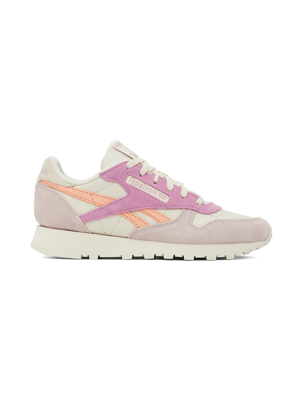 Off-White & Pink Classic Leather Sneakers - 1