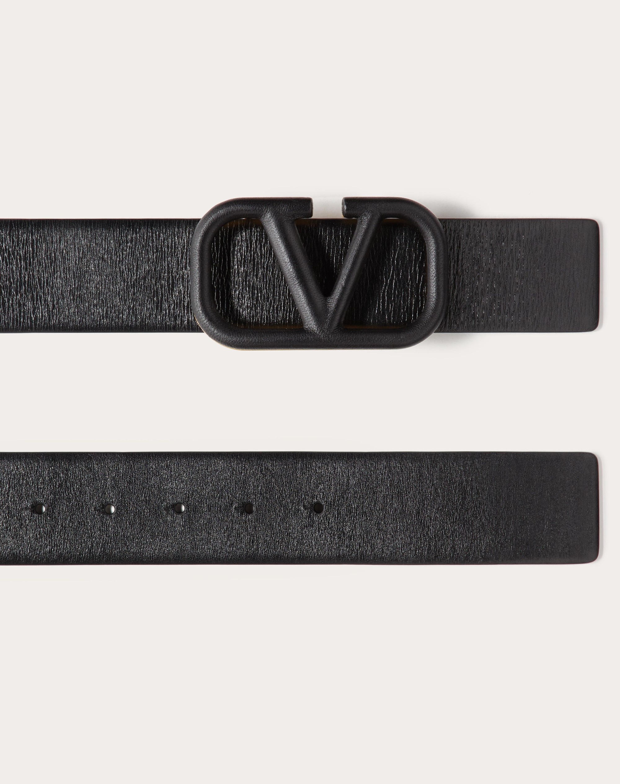 VLOGO SIGNATURE BELT IN GLOSSY CALFSKIN 40MM - 3