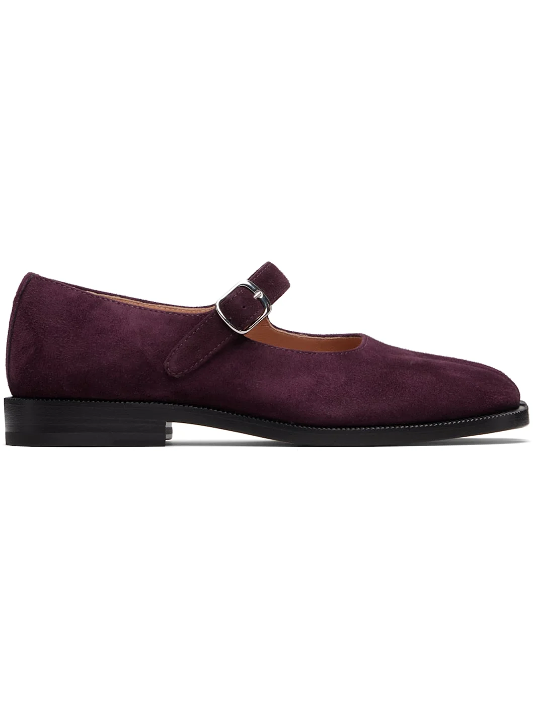 Burgundy Tabi Mary Jane Ballerina Flats - 1