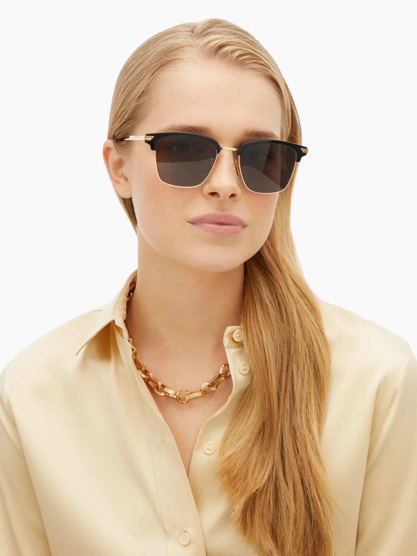 Logo-engraved square metal sunglasses - 2