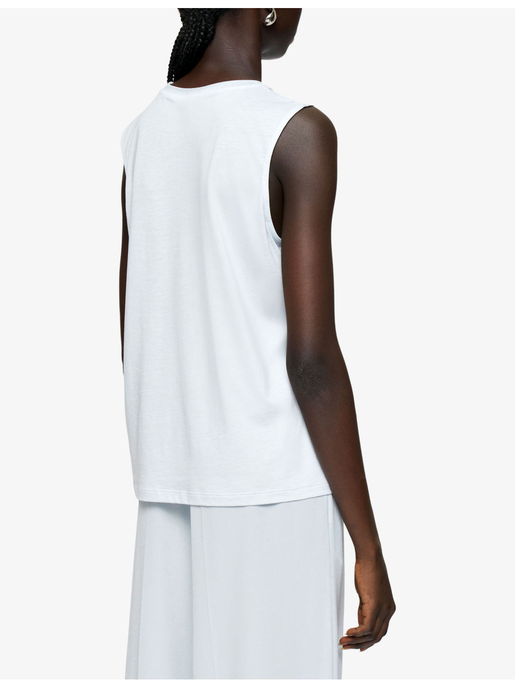 Round-Neck Regular-Fit Cotton and Silk-Blend Tank Top - 4