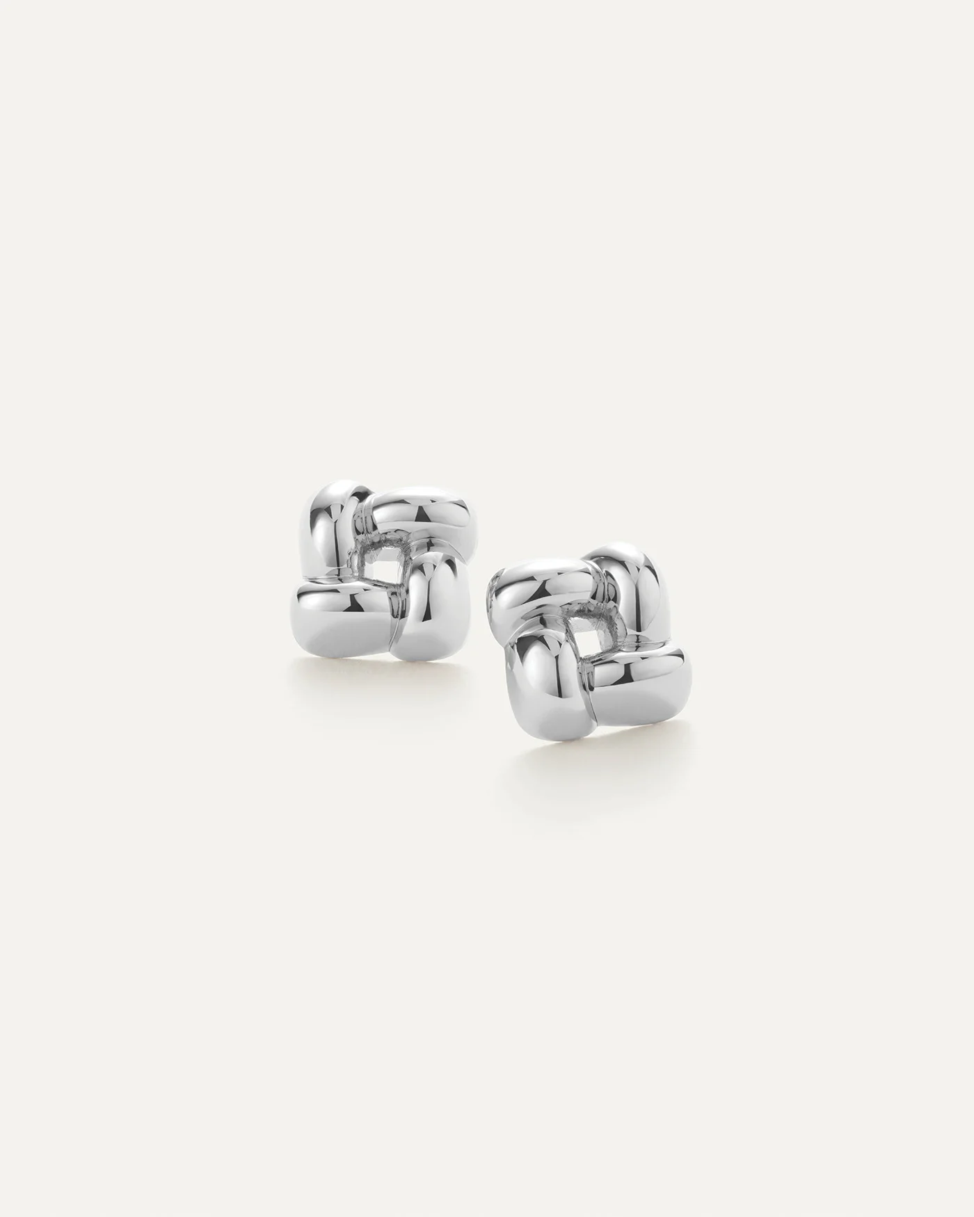 Small Woven Square Earrings - 1