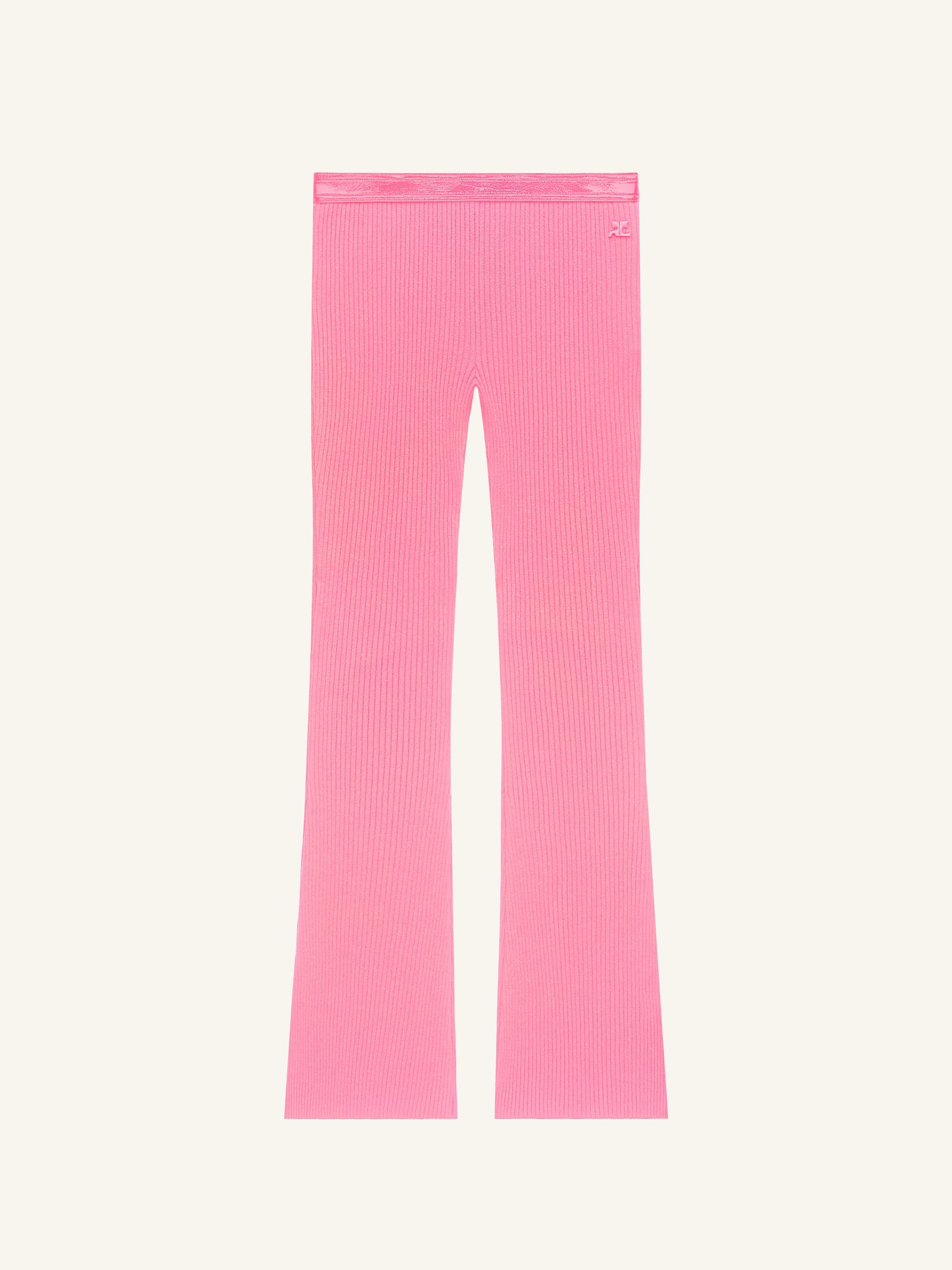 VINYL AND KNIT FLARE PANTS - 1