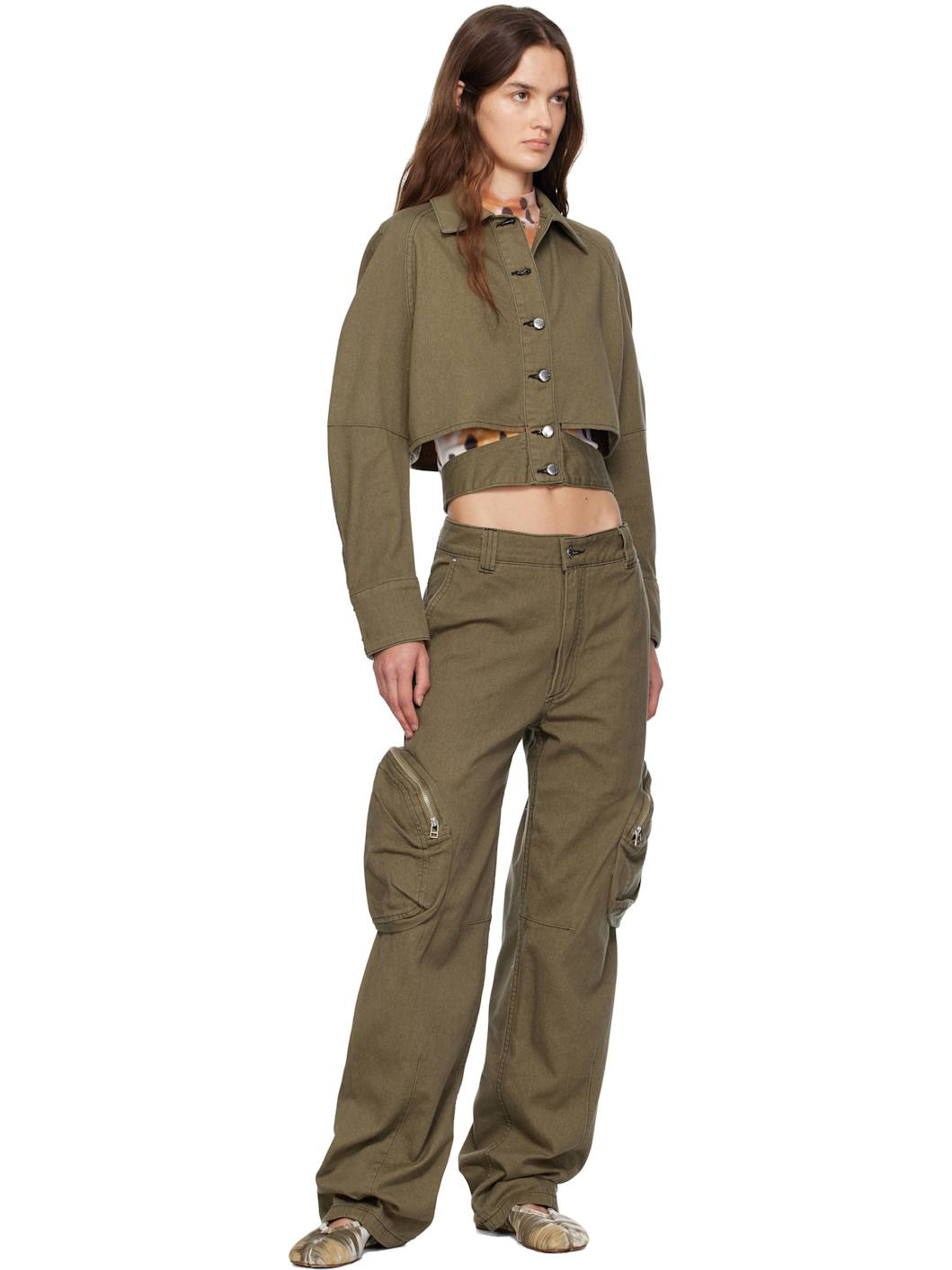 Khaki Ellipse Denim Jacket - 4