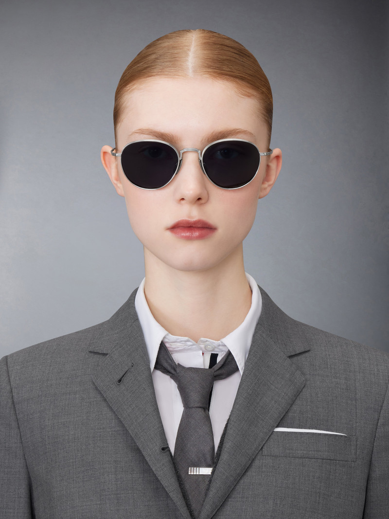 Thom Browne Titanium Round Sunglasses outlook