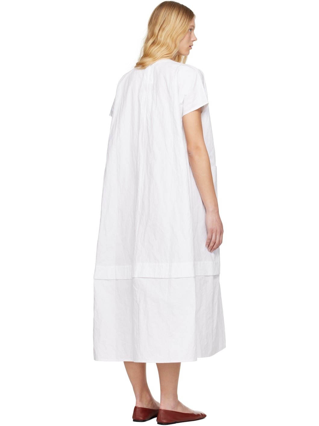 White 'The Poet' Midi Dress - 3