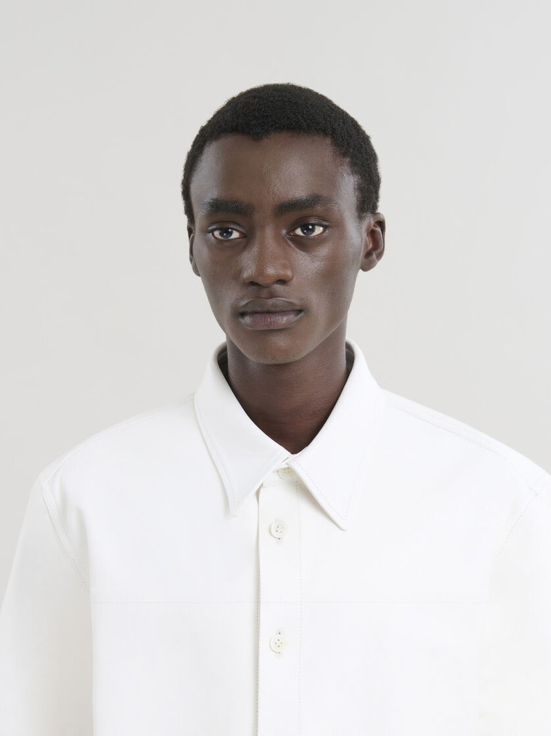 SHORT SLEEVED SHIRT IN WHITE NAPPA 4
