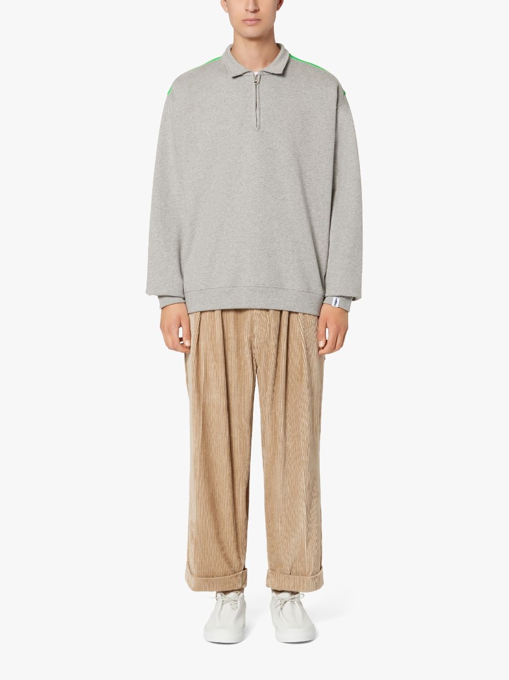 GREY X GREEN COTTON ZIP FRONT SWEATSHIRT | GJF-300 - 2