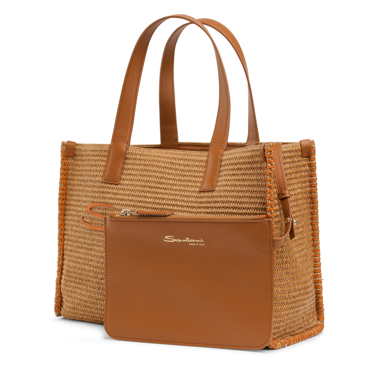 Brown raffia tote bag - 6